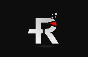 r letter logo icoon voor bedrijf en bedrijf met stippen ontwerp vector