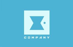 blauw wit x alfabet letter logo icoon voor zaken en bedrijf met stip design vector