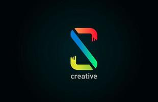 s gekleurde alfabet letterpictogram logo ontwerp in blauw groen oranje kleur voor bedrijf en bedrijf vector