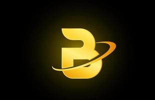 b alfabet letterpictogram logo voor bedrijf en bedrijf met gouden ontwerp vector