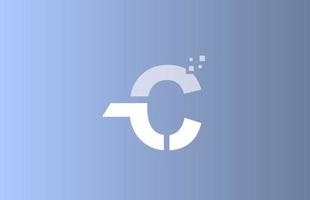 c wit blauw alfabet letterpictogram logo voor bedrijf en bedrijf met pastel kleur ontwerp vector
