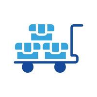 trolly doos icoon of logo illustratie stijl. pictogrammen e-commerce. vector