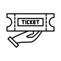 ticket icoon vector of logo illustratie schets zwart kleur stijl