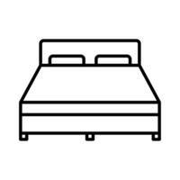bed icoon vector of logo illustratie schets zwart kleur stijl