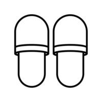 slippers icoon vector of logo illustratie schets zwart kleur stijl