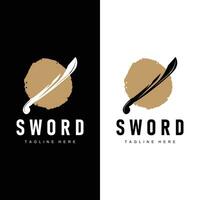 zwaard wapen inspiratie silhouet ontwerp illustratie gemakkelijk minimalistische zwaard logo sjabloon vector