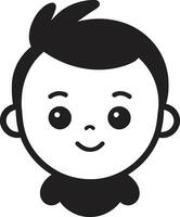 gekoesterd kinderjaren vector logo voor weinig harten sierlijk geneugten zwart kind icoon in vector
