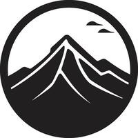 woedend brand zwart logo voor vulkaan top episch sintel vulkaan berg in zwart vector ontwerp