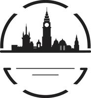 mijlpaal silhouet vector zwart Londen Londen oog icoon zwart vector ontwerp