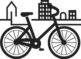 metropolis beweging fiets vector embleem pedaal harmonie stad fiets icoon illustratie