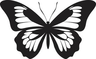obsidiaan odyssee elegant zwart vlinder icoon overschaduwd kalmte vector zwart vlinder symbool