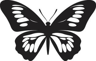 ebbehout essence vector vlinder logo icoon maan- lepidoptera elegant zwart vlinder ontwerp