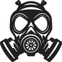 stealth verdediger gas- masker vector icoon ebbehout schildwacht zwart gas- masker embleem ontwerp