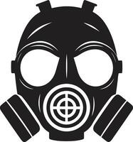 overschaduwd voogd vector gas- masker logo icoon onyx beschermer zwart gas- masker embleem ontwerp