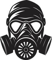 stealth schildwacht gas- masker vector symbool obsidiaan onderdak zwart gas- masker embleem icoon