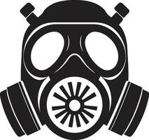 overschaduwd schild gas- masker vector icoon noir voogd zwart gas- masker logo embleem