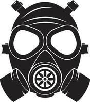 onyx schildwacht vector gas- masker embleem noir bescherming zwart gas- masker logo symbool