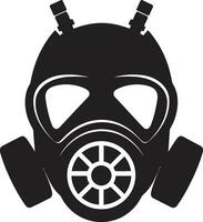 middernacht redder gas- masker vector ontwerp obsidiaan voogd zwart gas- masker icoon logo