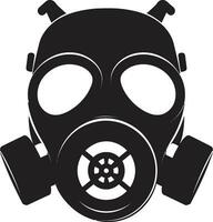 maan- verdediger zwart gas- masker logo symbool middernacht redder gas- masker vector ontwerp