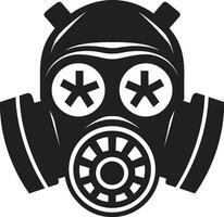 overschaduwd voogd vector gas- masker logo icoon nachtelijk schildwacht zwart gas- masker icoon embleem