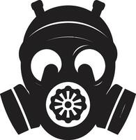 overschaduwd voogd zwart gas- masker logo icoon noir schildwacht vector gas- masker symbool