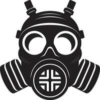 maan- voogd zwart gas- masker icoon embleem obsidiaan schild vector gas- masker logo ontwerp