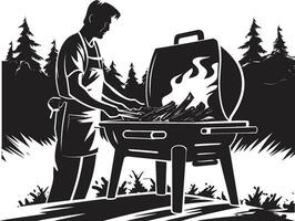 smaak smederij zwart vector bbq illustratie vector bbq erfenis Mens grillen embleem