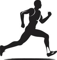 strak sprinter rennen atleten zwart icoon behendig snelheid zwart vector logo voor mannetje loper