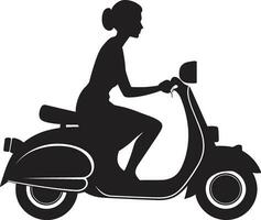 trendsettend reis zwart vector symbool stedelijk avontuur scooter vector logo