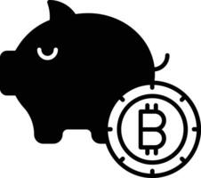 varkentje bank bitcoin solide glyph vector illustratie