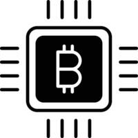 bitcoin spaander solide glyph vector illustratie