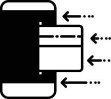 mobiel betaling solide glyph vector illustratie