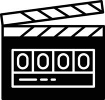 digitaal Filmklapper solide glyph vector illustratie