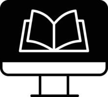 e-book toezicht houden op solide glyph vector illustratie