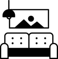 leven kamer solide glyph vector illustratie