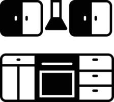 keuken solide glyph vector illustratie