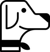 hond gezicht solide glyph vector illustratie