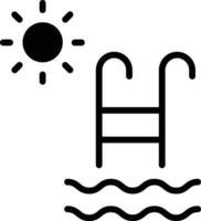 zwemmen zwembad solide glyph vector illustratie