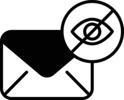 verbergen mail solide glyph vector illustratie