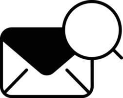 zoeken mail solide glyph vector illustratie