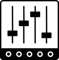 muziek- controles solide glyph vector illustratie