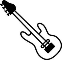 bas gitaar solide glyph vector illustratie