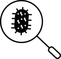 bacterie zoeken solide glyph vector illustratie