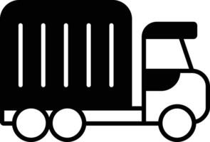 goederen vrachtauto solide glyph vector illustratie