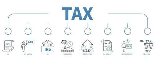 belasting banier web icoon vector illustratie concept