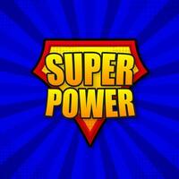 supermacht logo sjabloon. kader met afwijkend stralen. super macht schild. vector