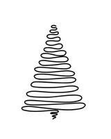 Kerstmis boom gemakkelijk hand- getrokken schets tekening vector illustratie voor wintertijd gelukkig vakantie viering lijn kunst decor, groet kaart, uitnodiging, poster, vrolijk kerstmis, gelukkig nieuw jaar