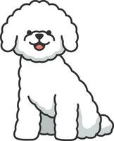 schattig bichon hond geïsoleerd icoon ontwerp, vector illustratie grafisch