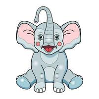 een grappig schattig olifant. vector illustratie.