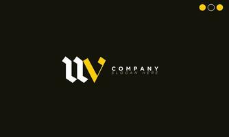 uv alfabet letters initialen monogram logo vu, u en v vector